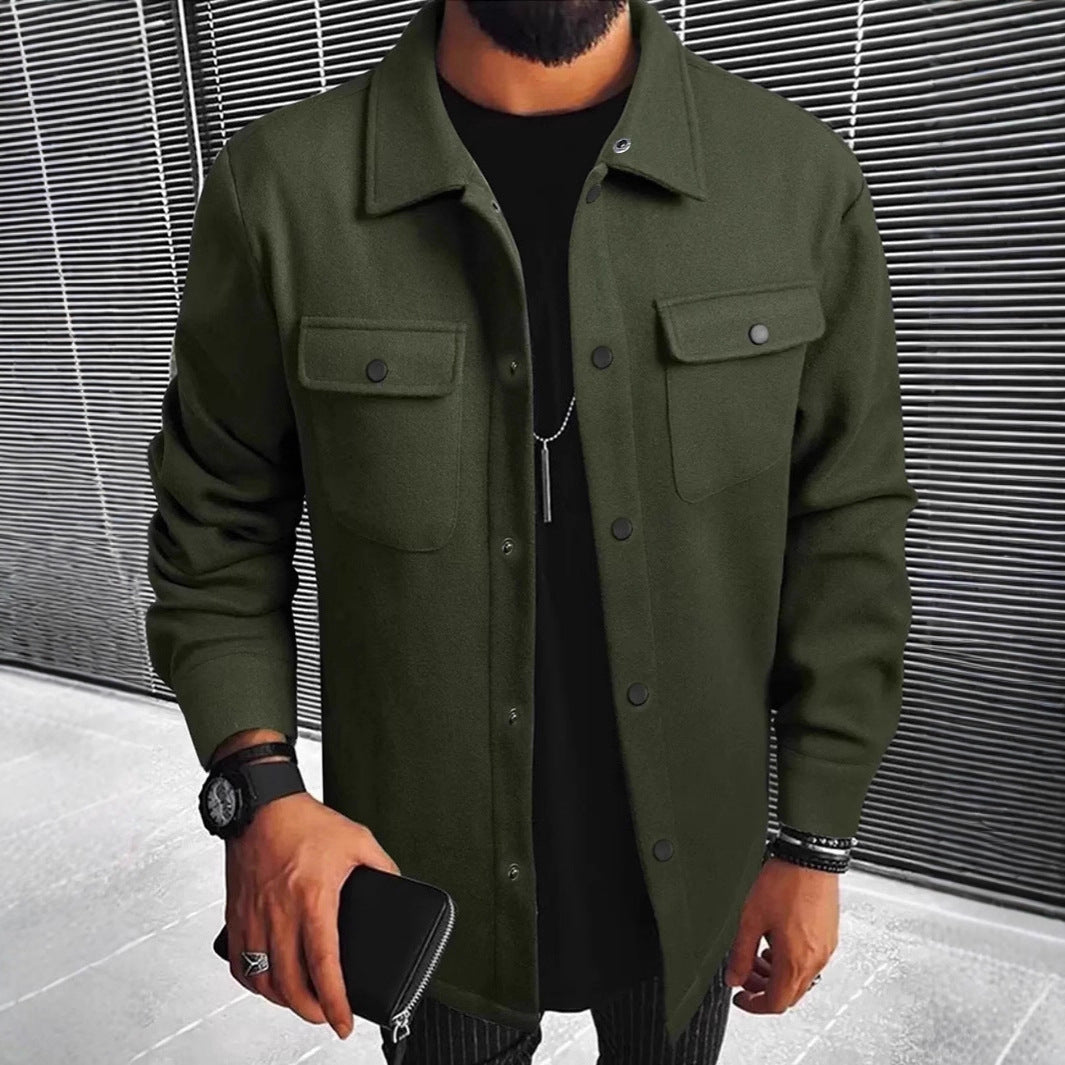 Men's Fashion Shirt Jacket with Practical Pockets