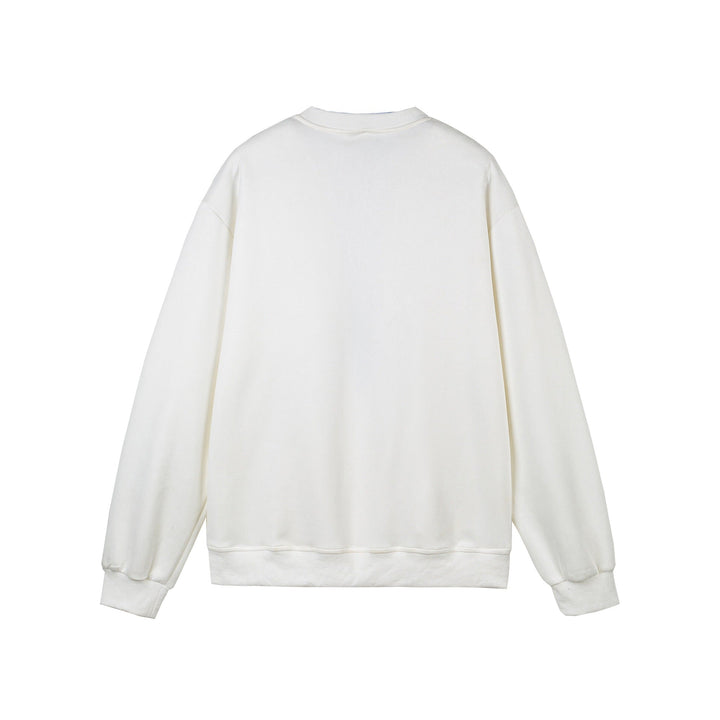 Women Cropped Oversized Sweatshirt with integrated blouse insert and V-neck Mune Fashion