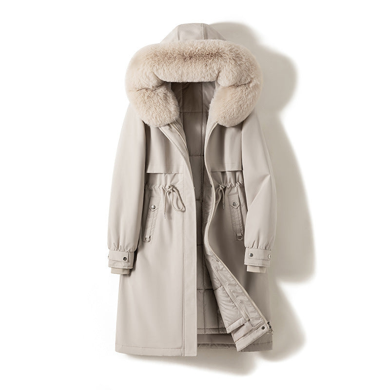 Women's longer water-repellent functional parka with removable faux fur hood and internal thermal padding Mune Fashion
