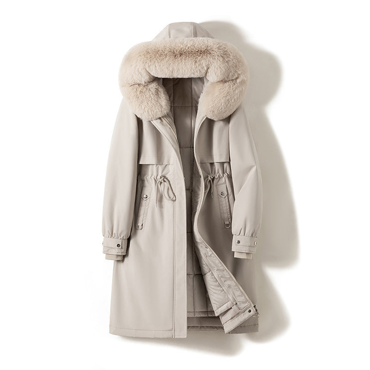 Women's longer water-repellent functional parka with removable faux fur hood and internal thermal padding Mune Fashion