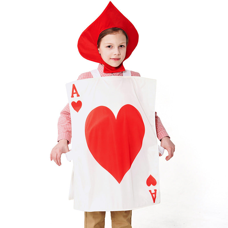 Men's costume as playing card with heart motif Mune Fashion