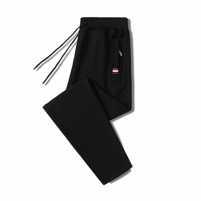 Men's Slim-Fit Jogging Pants with Elastic Ribbed Waistband, Drawstring and Zipper Pockets Mune Fashion