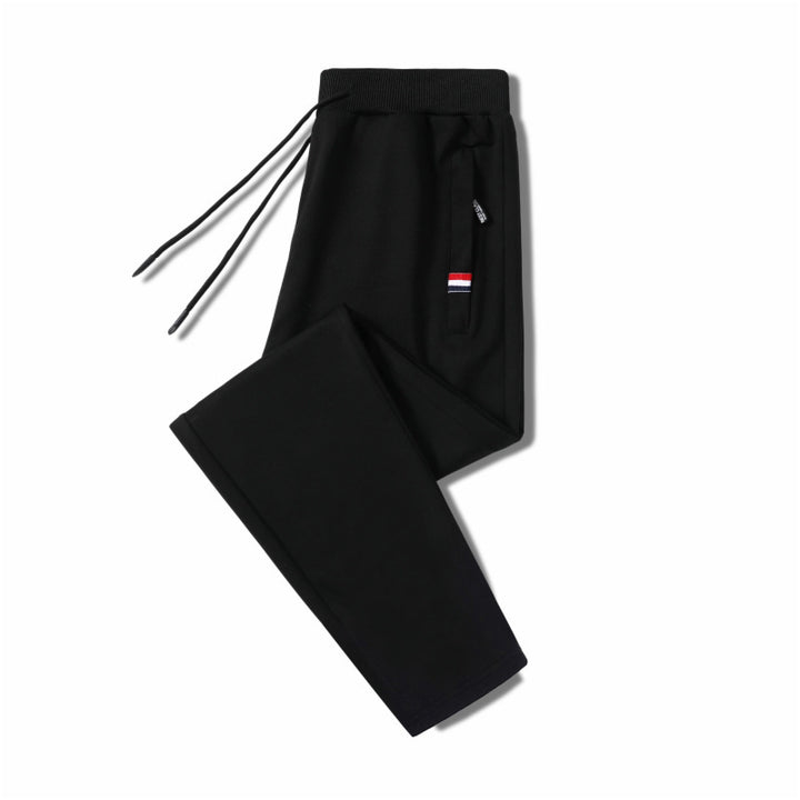 Men's Slim-Fit Jogging Pants with Elastic Ribbed Waistband, Drawstring and Zipper Pockets Mune Fashion