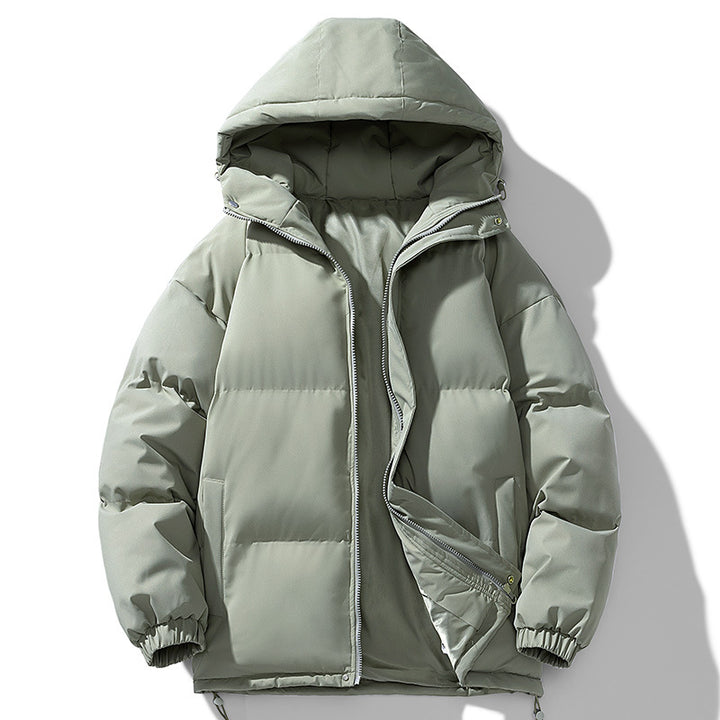 Men's minimalist oversized padded coat with quilted thermo filling and drawstring hood Mune Fashion