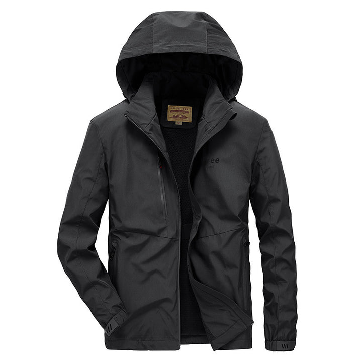 Men's Waterproof Softshell Jacket with Hood and Fleece Lining, Windproof and Breathable Mune Fashion