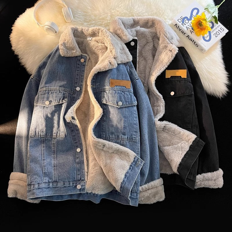 Women Soft Fleece-Lined Denim Jacket Mune Fashion