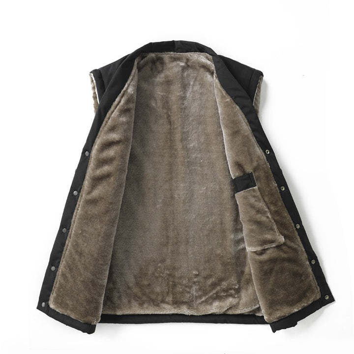Men's thermal padded vest with faux fur lining, snap button placket & concealed pockets Mune Fashion