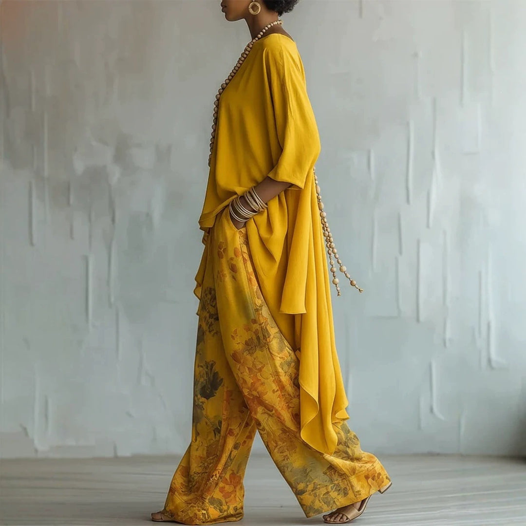 Ladies Elegant and Flowing Two-Piece Mune Fashion