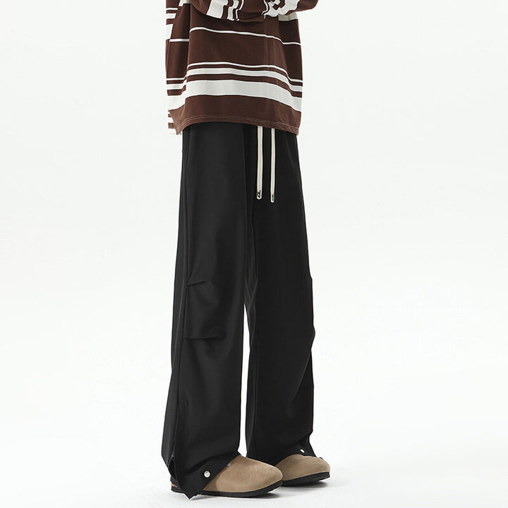 Women's Wide Cargo Lounge Pants with Elastic Waistband, Drawstring and Adjustable Hem Mune Fashion