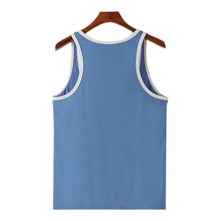 Men's sporty sleeveless muscle shirt with contrast trim Mune Fashion