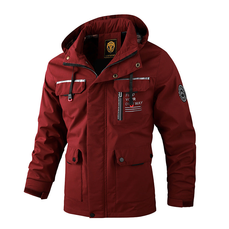 Men's urban softshell parka with adjustable hood, chest zipper, and thermal insulation Mune Fashion