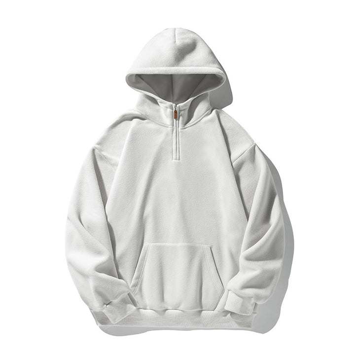 Unisex Thermo-Fleece-Hoodie in Boxy Cut with Half Zip and Kangaroo Pocket Mune Fashion