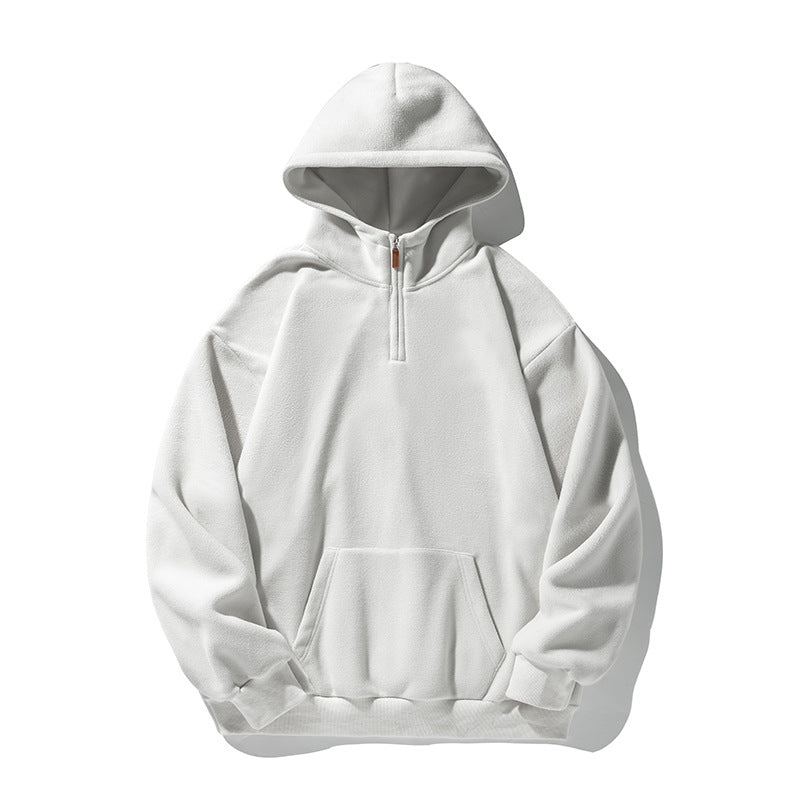Unisex Thermo-Fleece-Hoodie in Boxy Cut with Half Zip and Kangaroo Pocket Mune Fashion
