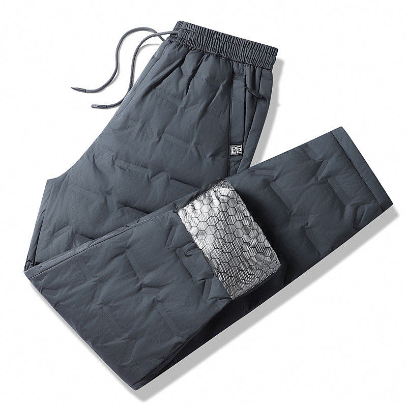 Men's Padded Thermal Pants with Quilting, Elastic Waistband and Zipper Pockets Mune Fashion