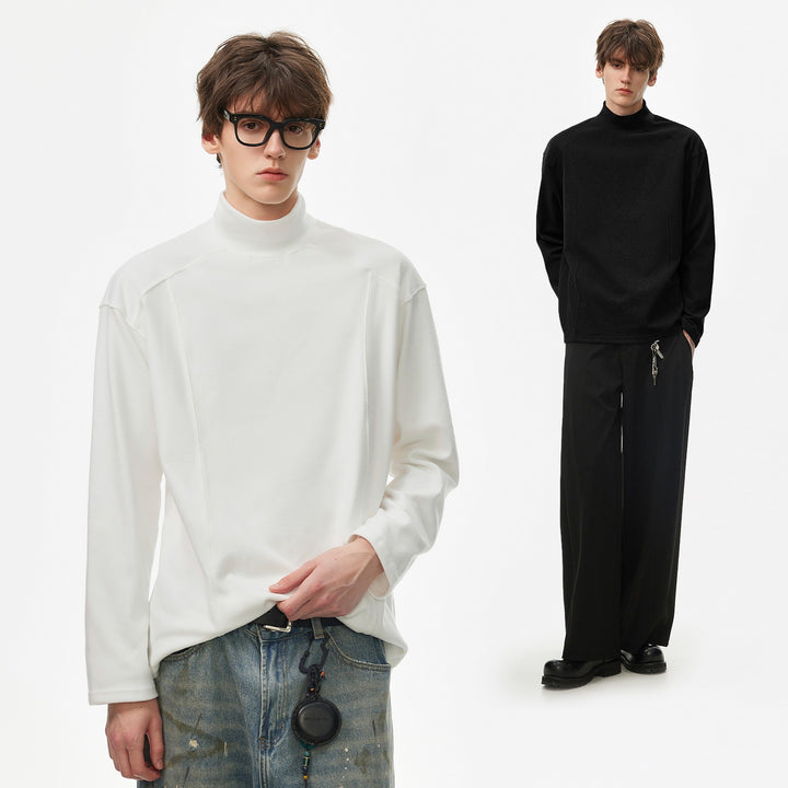 Men's Oversize Turtleneck Sweater made of soft cotton blend with raglan sleeves Mune Fashion