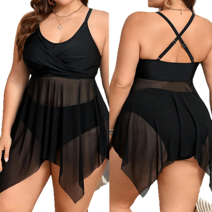 Women's Beach Dress with Transparent Overlay Mune Fashion