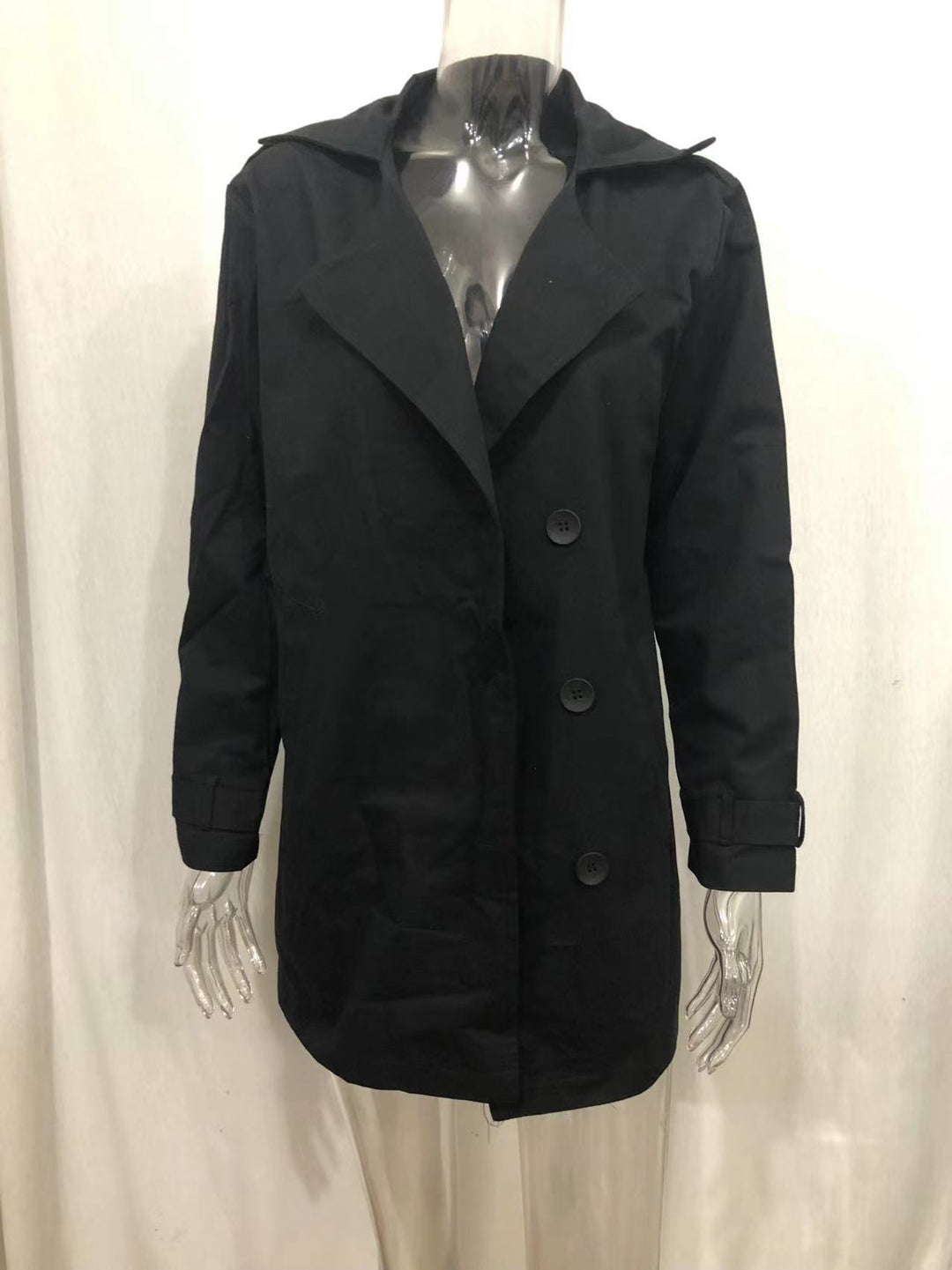Men's lightweight urban trench coat with double-breasted button placket and casual used look Mune Fashion