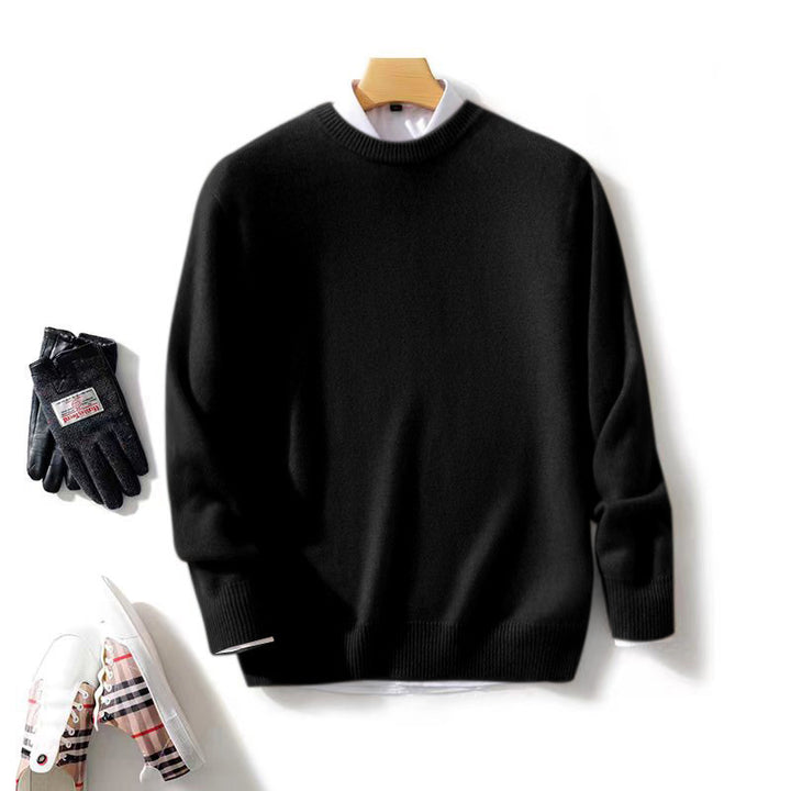 Men's Fine Stand Collar Pullover made of Cashmere Blend with Ribbed Cuffs and Slim Silhouette Mune Fashion