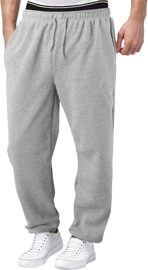 Men's nan Relaxed-Fit Sweatpants with straight leg fleece lining and elastic drawstring waistband Mune Fashion