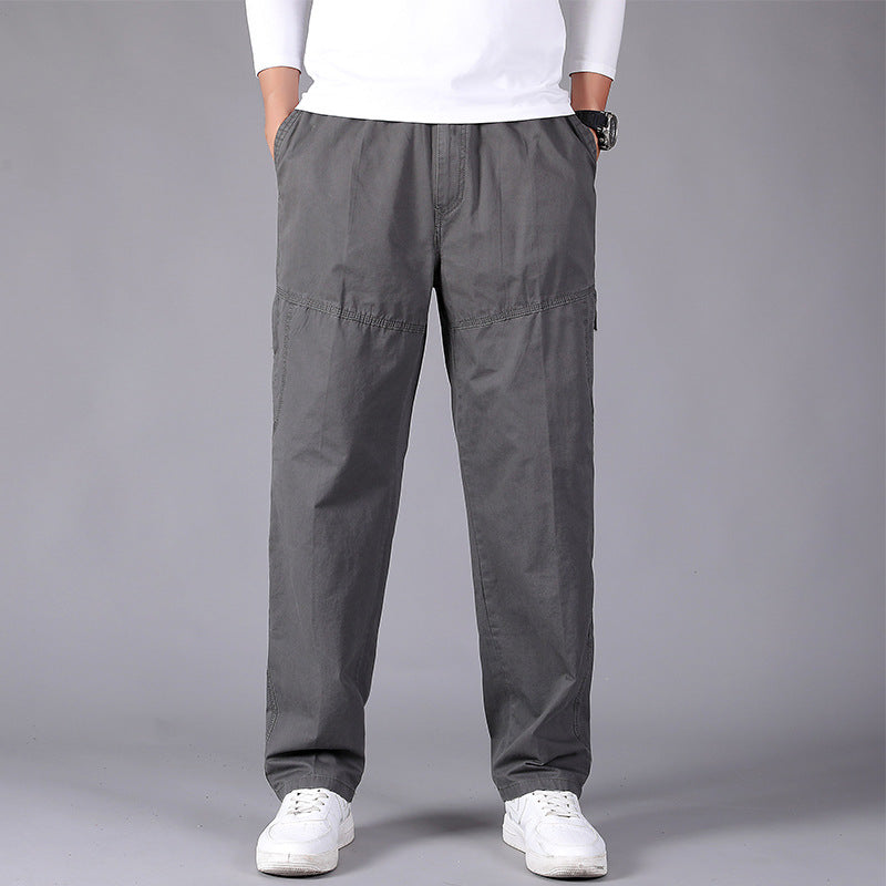 Men's loose-fitting cargo pants with elastic drawstring waistband, knee patches & zip pockets Mune Fashion