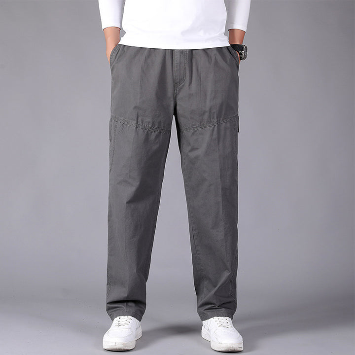 Men's loose-fitting cargo pants with elastic drawstring waistband, knee patches & zip pockets Mune Fashion