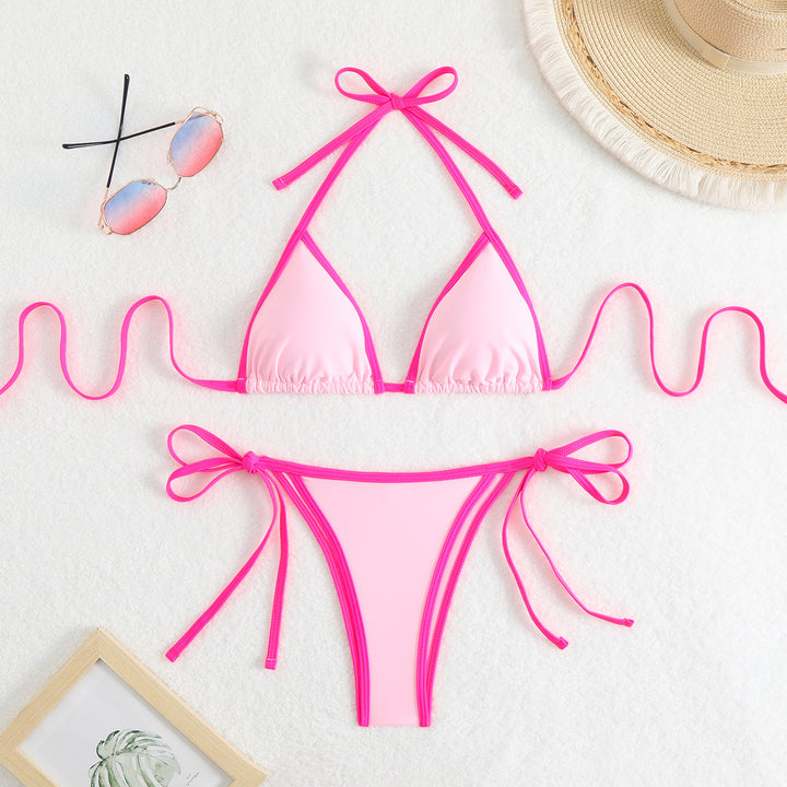 Ladies triangle bikini with playful tie Mune Fashion