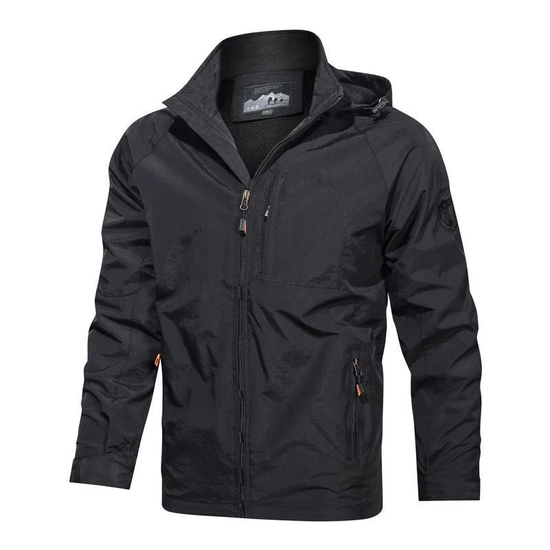 Men's Breathable Packable Outdoor Jacket with Chest Zip and Hood Mune Fashion