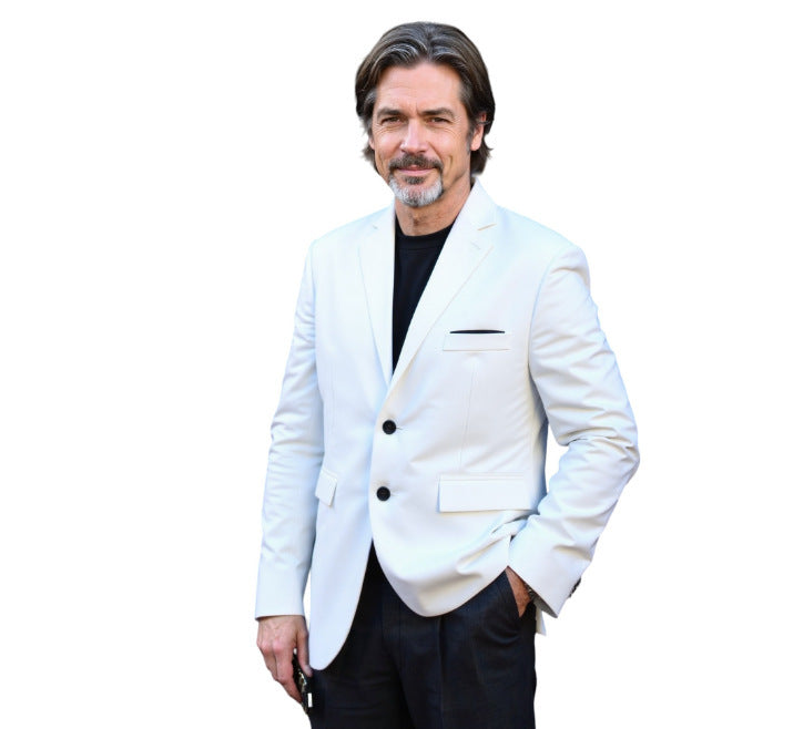 Men's tailored business blazer made of stretch fabric with chest pocket and slim silhouette Mune Fashion