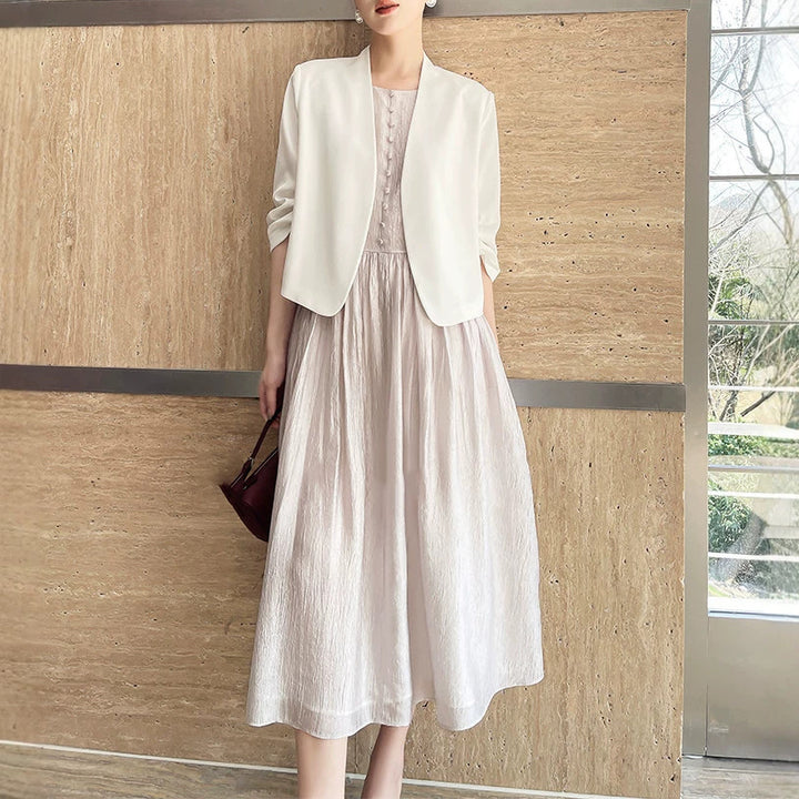 Women Elegant and flowy Midi Skirt Drune