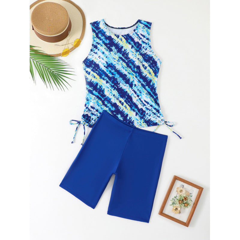 Ladies Tankini set with stylish gathering and sporty shorts Mune Fashion