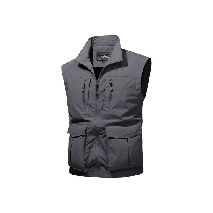 Men's Travel Performance Vest with High Collar, Water-Repellent Microfiber and Multiple Pockets Mune Fashion
