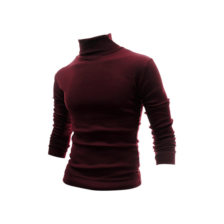 Men's Slim Fit Turtleneck Fine Knit Shirt with Stretch Comfort Mune Fashion