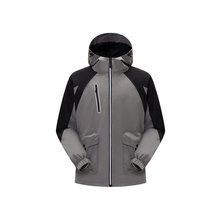 Men's two-layer technical rain jacket with adjustable hood and welded seams Drune