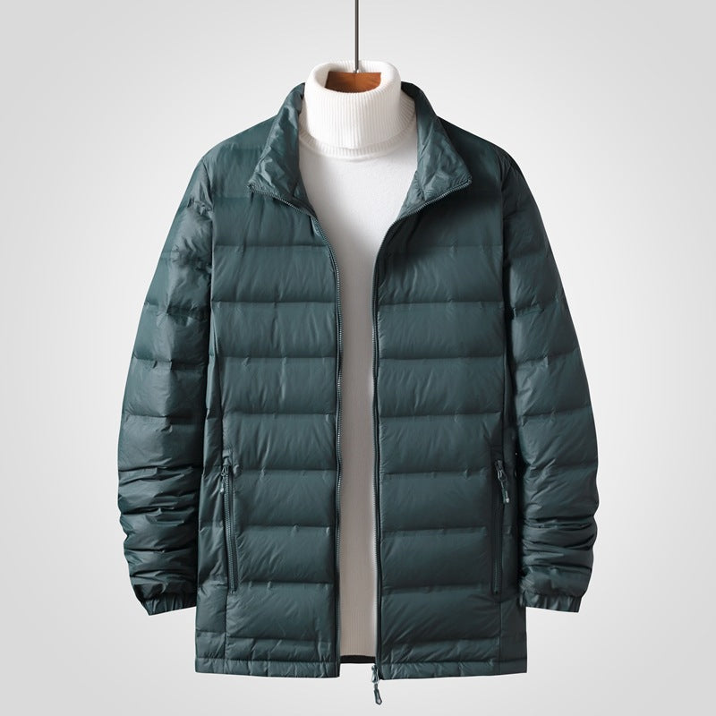 Men's lightweight quilted thermal jacket with stand-up collar and two-way zipper Mune Fashion