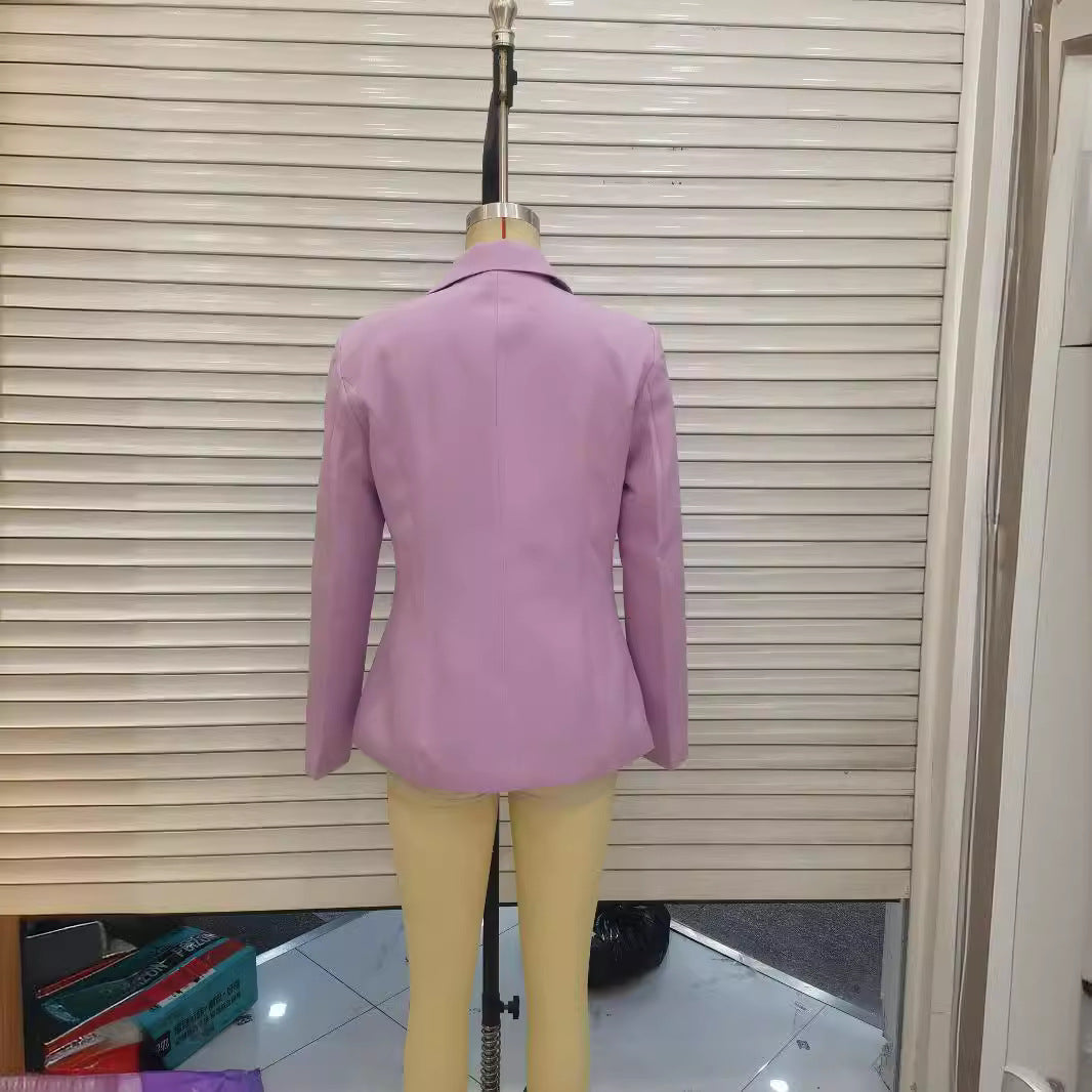 Women's fitted blazer with pleats and single-button closure Mune Fashion