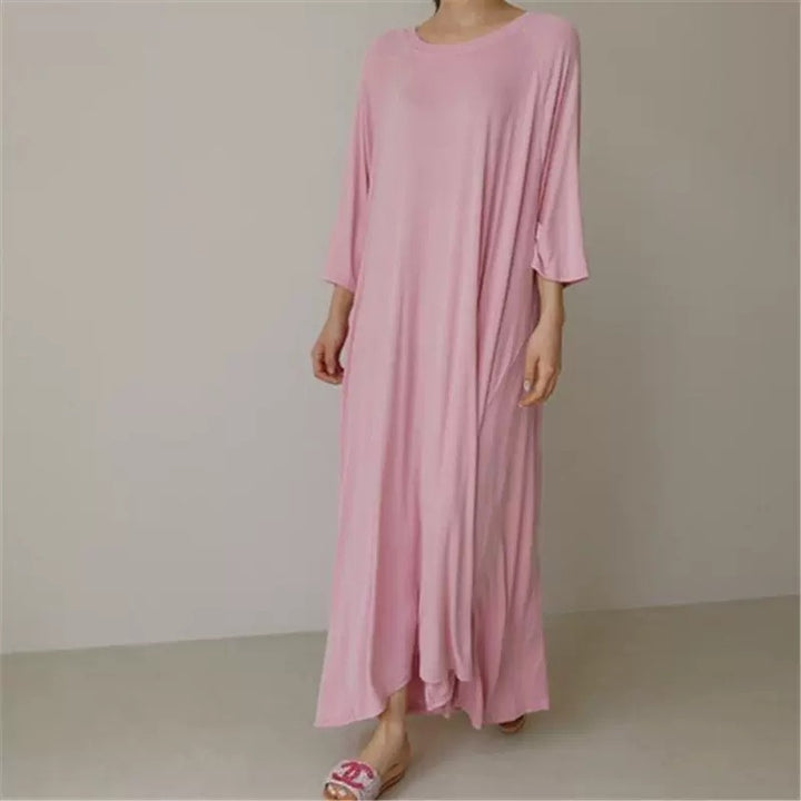 Women Soft Oversize Tunic Dress made of Viscose Jersey with Raglan Sleeves Mune Fashion