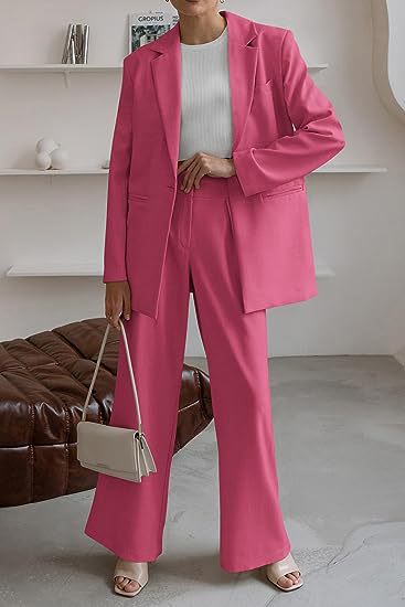Women Two-Piece Oversized Blazer and High-Waist Wide-Leg Pants Set Mune Fashion