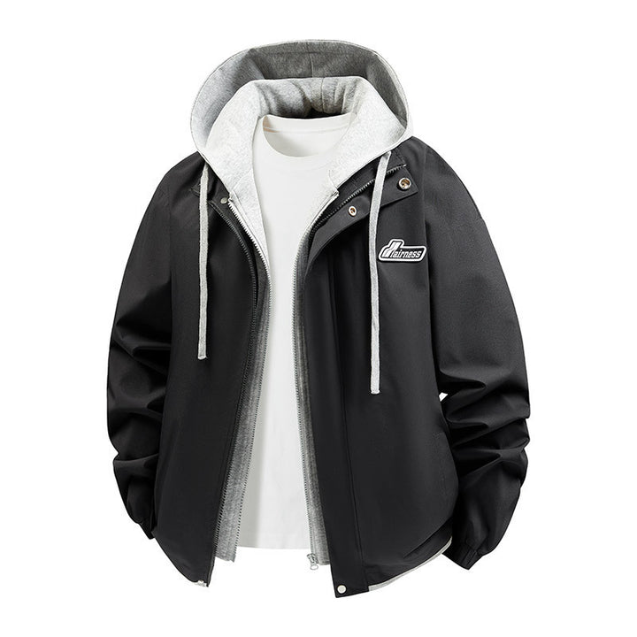 Men's sporty transitional jacket with hood Mune Fashion