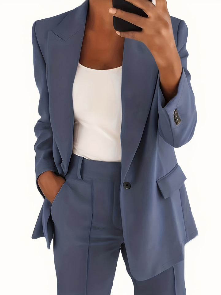 Women high-waisted straight-cut suit trousers with crease Mune Fashion