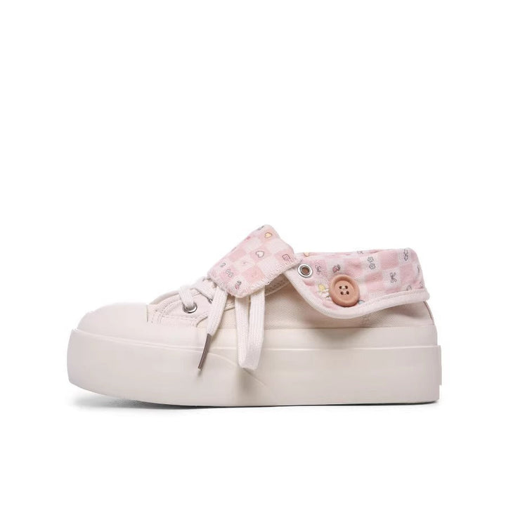 Women's platform sneakers with floral lining and comfortable collar Mune Fashion