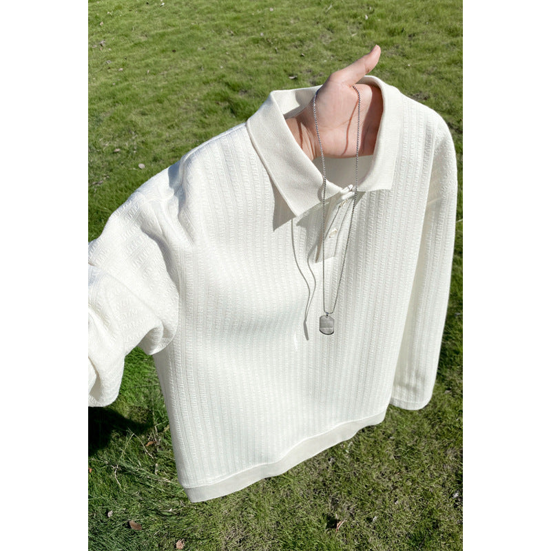 Women's Fashionable Oversized Polo Shirt with Textured Design Mune Fashion