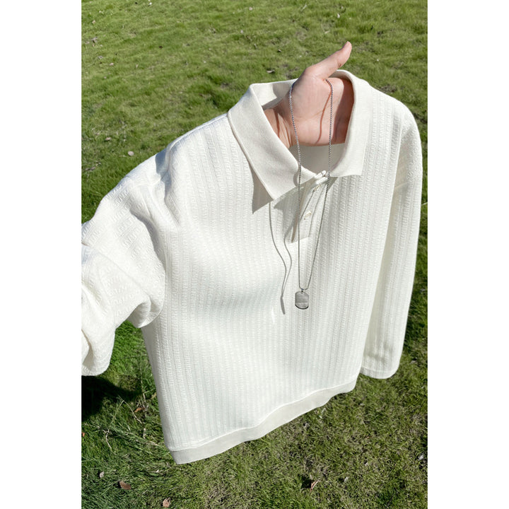 Women's Fashionable Oversized Polo Shirt with Textured Design Mune Fashion