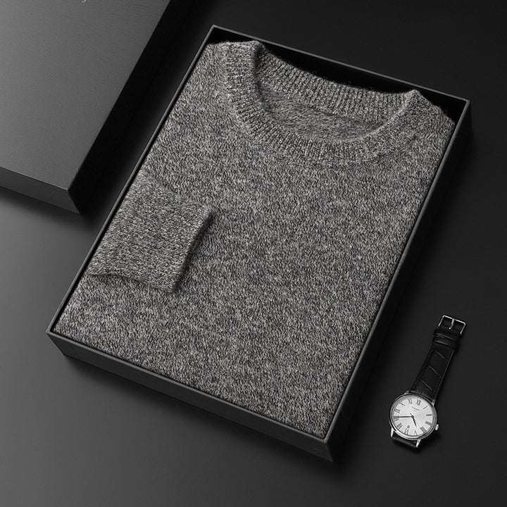 Men's Round Neck Pullover in Cashmere Look with Extra Soft Pile and Gift Box Mune Fashion