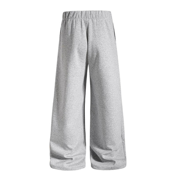 Women's Wide Palazzo Jogging Pants with High Comfort Waistband, Drawstring and Large Graphic Front Mune Fashion