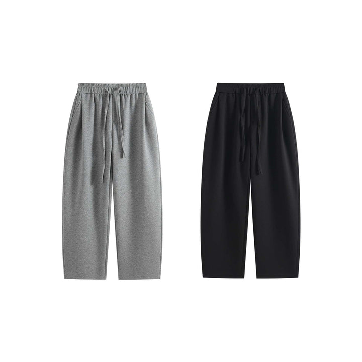 Women's Loose Jogging Pants made of Cotton Blend with Elastic Drawstring Waistband Mune Fashion