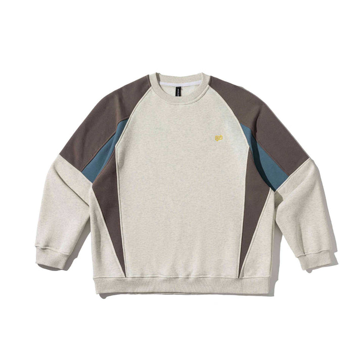 Unisex Colorblock Sweatshirt with raglan sleeves and textured decorative seam Mune Fashion