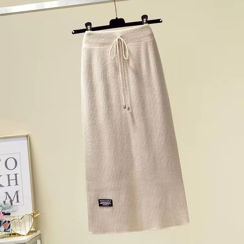 Women's Long Midi Skirt with Elastic Waistband Mune Fashion