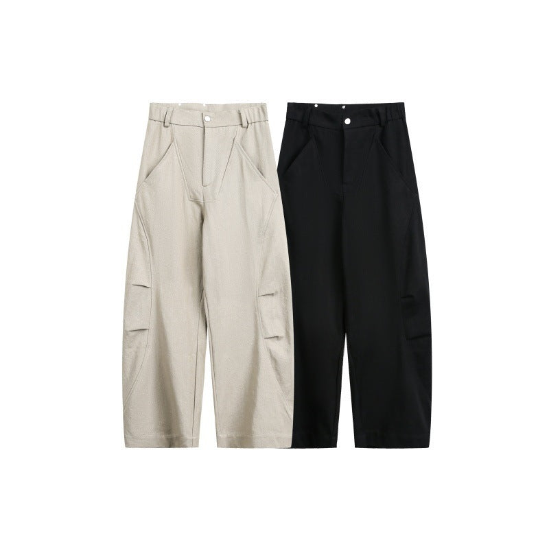 Unisex Wide Cropped Cargo Pants with High Waist and Utility Pockets Mune Fashion