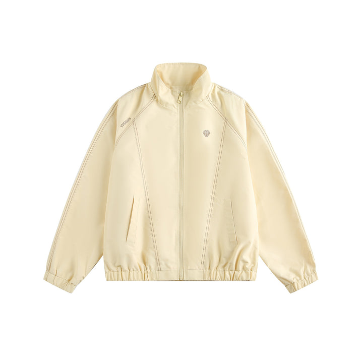 Unisex Sporty lightweight training jacket with standing collar, contrast stitching and elastic hem Mune Fashion