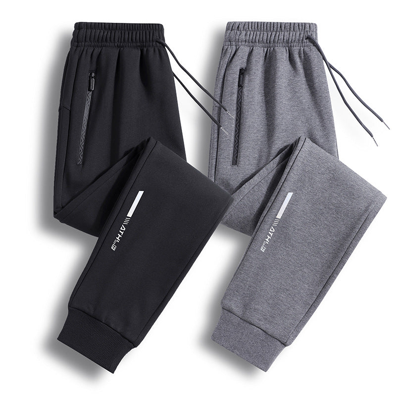Men's Sporty Jogging Pants with Zipper Pocket, Drawstring, and Elastic Cuffs Mune Fashion